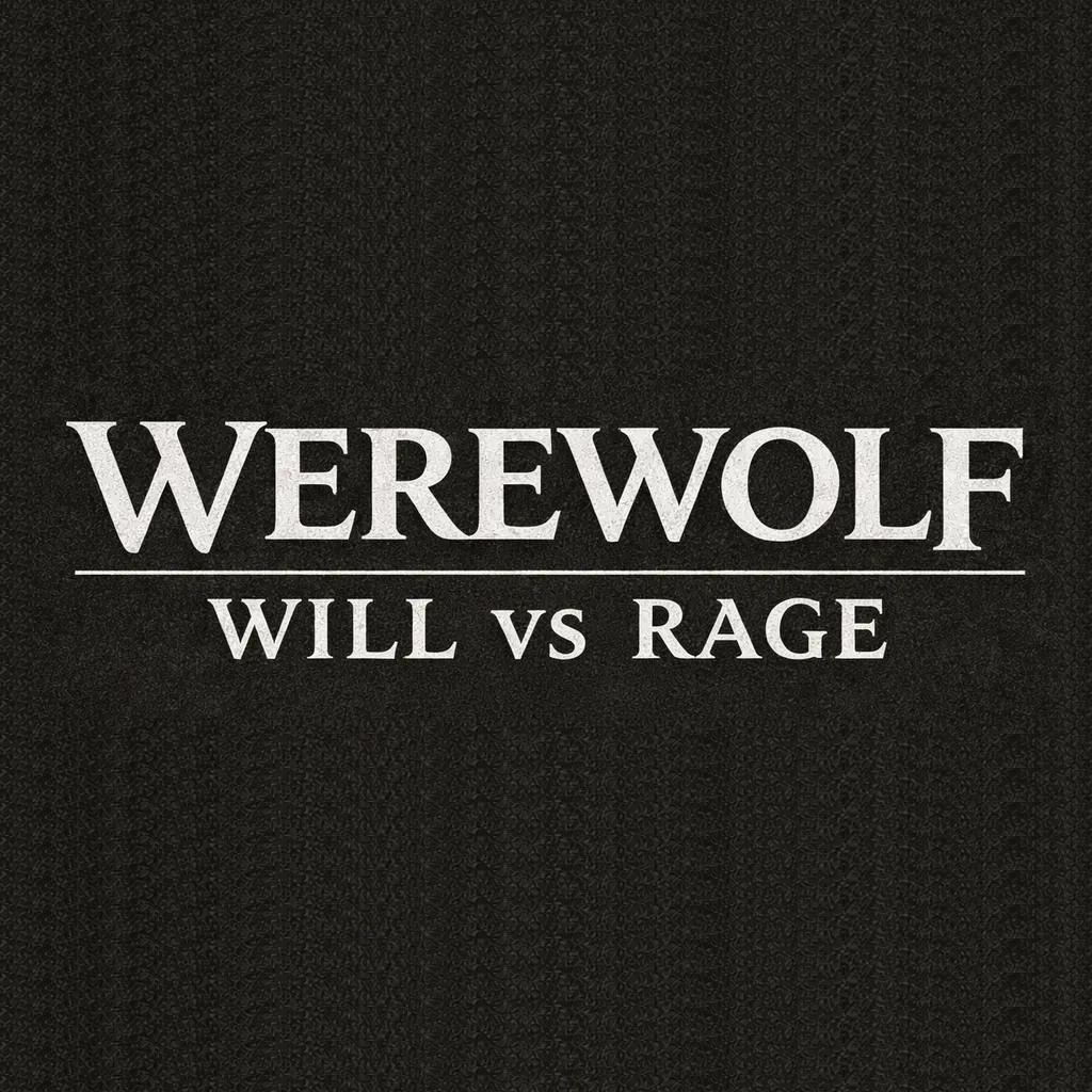 Werewolf: Will vs Rage title on a textured black background